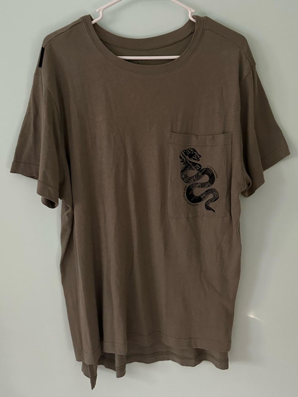 Taylor Swift Reputation Stadium Tour Olive Green Pocket Tee with Snake Graphic